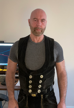 Hans Knoll, Zimmermeister, in seiner Arbeitskleidung